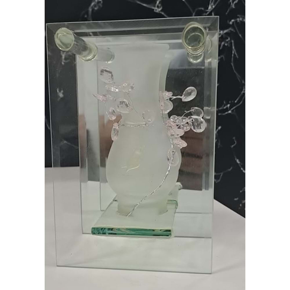BİBLO AYNALI CAM VAZO NF6-1 ( 7 x 10 x 15 cm )