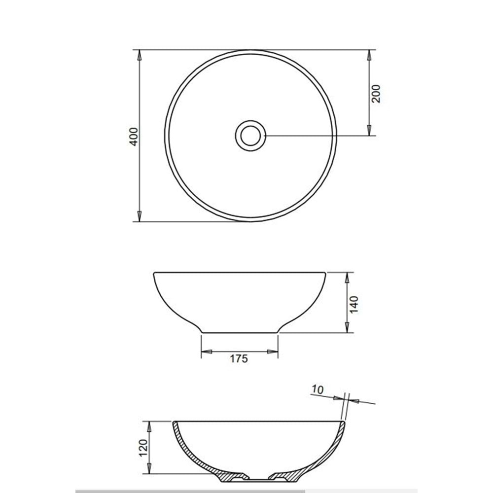 TOLEDO ÇANAK LAVABO 40cm TURAVİT - KIRMIZI
