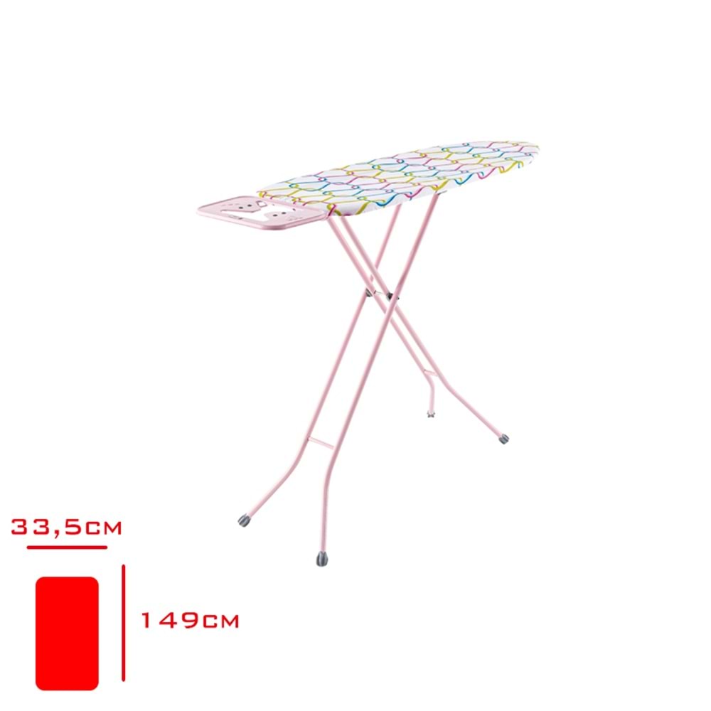 PERİLLA ÜTÜ MASASI EKO CLASS SOFT PEMBE FİŞSİZ ( UAS-15001-01 )