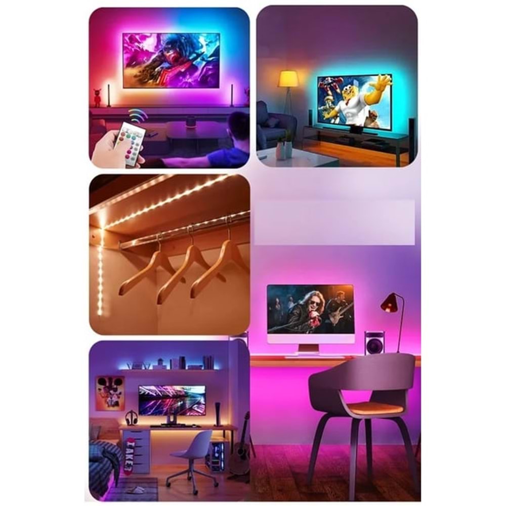 WİNBOSS RGB ŞERİT LED ANİMASYONLU KUMANDALI 5metre WN-1161