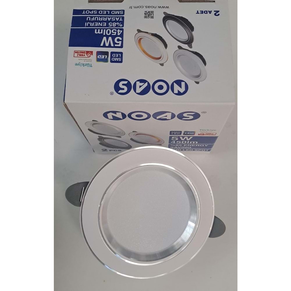 NOAS 5 WATT SMD LED SPOT KROM ÇİZGİ BEYAZ KASA BEYAZ IŞIK 450lm 6500K