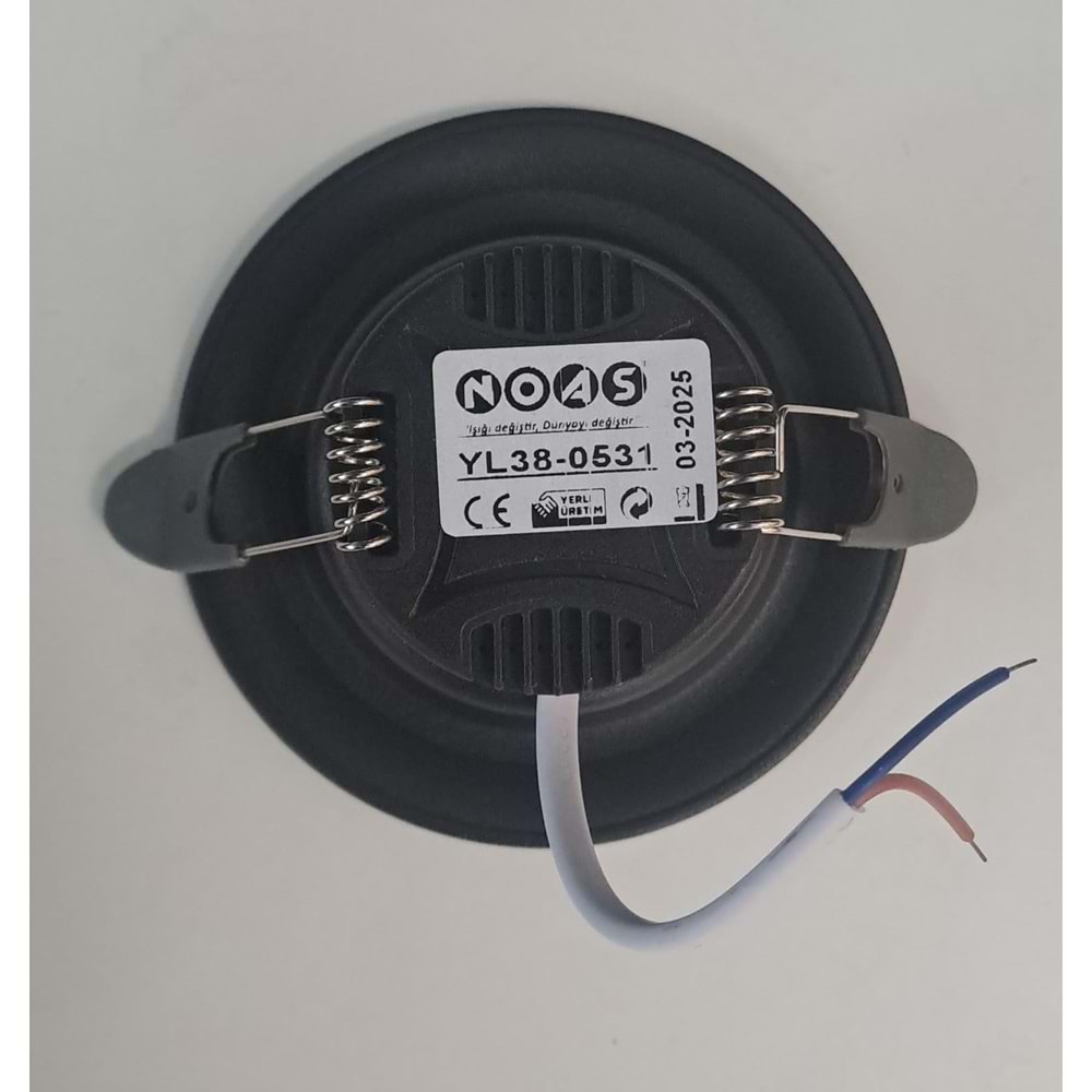 NOAS 5 WATT SMD LED SPOT KROM ÇİZGİ SİYAH KASA BEYAZ IŞIK 450lm 6500K