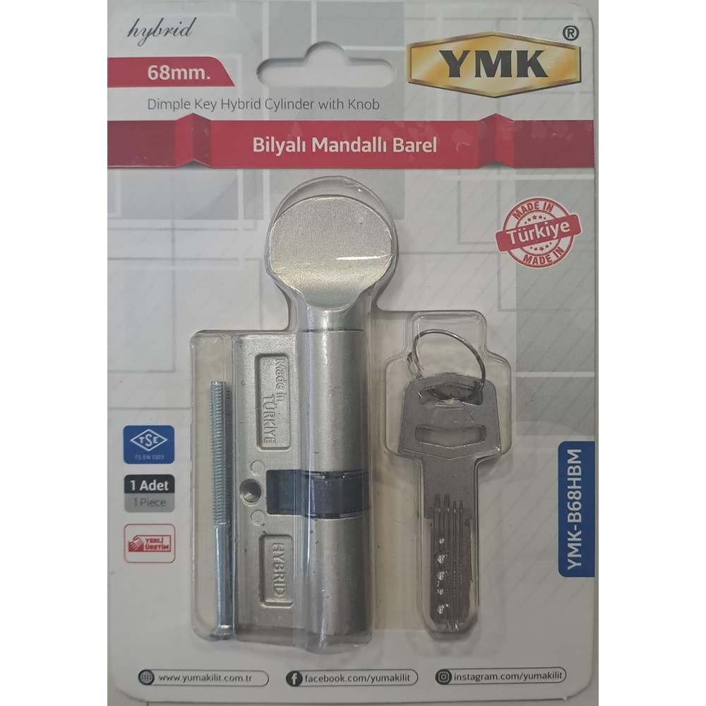 YMK 68 mm BİLYALI HYBRİD SATEN MANDALLI BAREL YMK-B68HBM