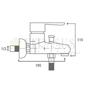 KERASUS ELVİN SERİSİ - MİX BANYO BATARYASI 35Ø ANTRASİT GRİ