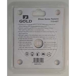SUNTA - AHŞAP ELMAS DAİRE TESTERE - GOLD ELMAS TESTERE 115 LİK TCT ( 115 mm x 40 T x 22.23 mm )