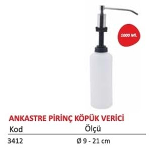 MAXIFLOW ANKASTRE PRİNÇ KÖPÜK VERİCİ 1000 ml. Ø 9 x 21 cm ( 13427 )