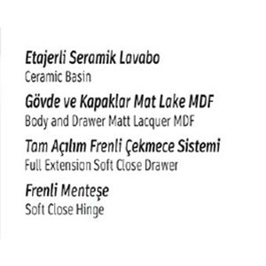 HİLTON BANYO DOLABI - İLYADA 70 MAT LAKE ANTRASİT