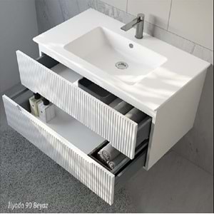 HİLTON BANYO DOLABI - İLYADA 90 MAT LAKE BEYAZ