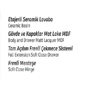 HİLTON BANYO DOLABI - İLYADA 90 MAT LAKE ANTRASİT