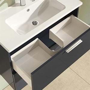 HİLTON BANYO DOLABI - MIA 80 ANTRASİT GRİ