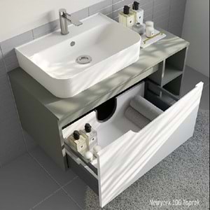 HİLTON BANYO DOLABI - NEWYORK 100 MAT LAKE TOPRAK