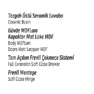 HİLTON BANYO DOLABI - NEWYORK 100 MAT LAKE TOPRAK