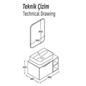 HİLTON BANYO DOLABI - NEWYORK 80 MAT LAKE MARİN MAVİ