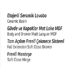 HİLTON BANYO DOLABI - ODESSA 80 MAT LAKE ANTRASİT