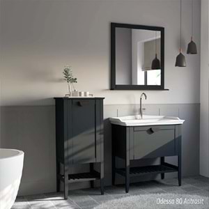 HİLTON BANYO DOLABI - ODESSA 80 MAT LAKE ANTRASİT