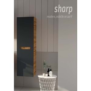 HİLTON BANYO DOLABI - SHARP BOY DOLABI MAT LAKE ROYAL MEŞE / ANTRASİT