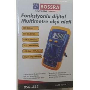 BOSSRA FONKSİYONLU DİJİTAL MUTİMETRE ÖLÇÜ ALETİ ( AVOMETRE )