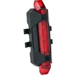 ŞARJLI BİSİKLET IŞIĞI LED ÇOK FONKSİYONLU USB GİRİŞLİ - KIRMIZI