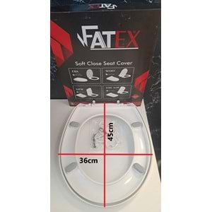 FATEX ERA SOFT ( 36 x 45 cm ) YAVAŞ KAPANAN PLASTİK KLOZET KAPAĞI