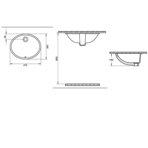 HİLTON OVAL LAVABO 37X47 TURAVİT