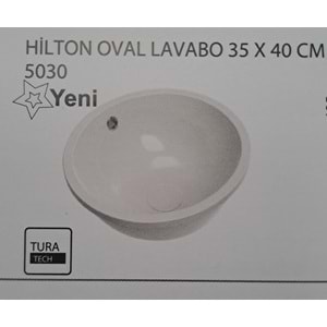 HİLTON OVAL LAVABO 35X40 TURAVİT