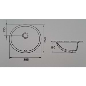 HİLTON OVAL LAVABO 35X40 TURAVİT