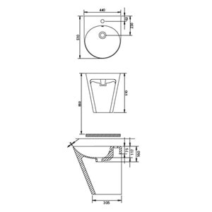 İGLOO LAVABO MONOBLOK TURAVİT - MAT ANTRASİT
