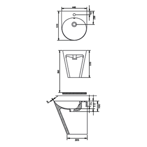 İGLOO LAVABO MONOBLOK TURAVİT - MAT SİYAH