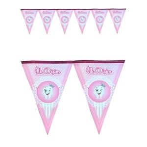 ÜÇKEN TEMALI FLAMA SÜSLER - İLK DİŞİM PEMBE TAÇLI