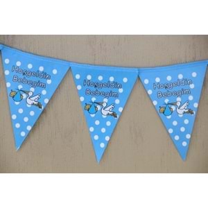 ÜÇKEN TEMALI FLAMA SÜSLER - HOŞGELDİN BEBEĞİM MAVİ