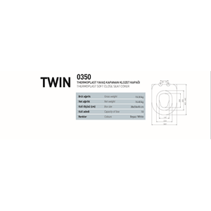 NKP TWİN YAVAŞ KAPANAN KLOZET KAPAĞI - ÇOCUK ADAPTÖRLÜ ( THERMOPLAST )