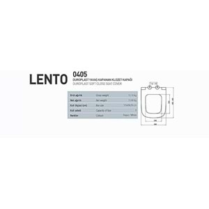 NKP LENTO YAVAŞ KAPANAN KLOZET KAPAĞI ( DUROPLAST )