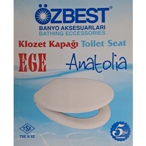 ÖZBEST EGE ANATOLİA ( AKDENİZ ) ( 36 x 43 cm ) NORMAL KAPANAN PLASTİK KLOZET KAPAĞI