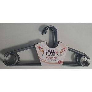 LALE PLASTİK ELBİSE ASKISI KLASİK 6 LI KARIŞIK RENKLİ