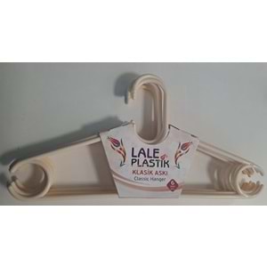 LALE PLASTİK ELBİSE ASKISI KLASİK 6 LI KARIŞIK RENKLİ