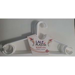 LALE PLASTİK ELBİSE ASKISI KLASİK 6 LI KARIŞIK RENKLİ