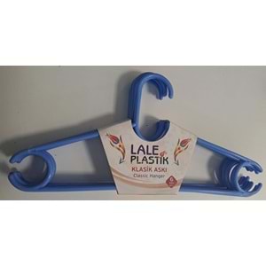 LALE PLASTİK ELBİSE ASKISI KLASİK 6 LI KARIŞIK RENKLİ