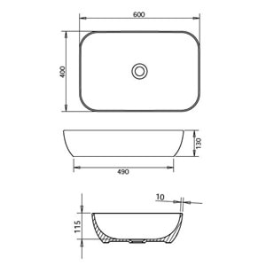 LOFT ÇANAK LAVABO 40X60cm TURAVİT - MAT KAPUÇİNO