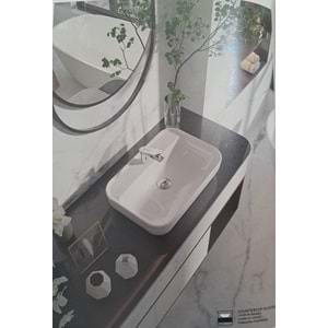 LOFTMİX ÇANAK LAVABO MAT BEYAZ / BATARYA DELİKLİ TURAVİT