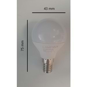LAMPİST E14 DUY TOP LED AMPUL 5W 580 LM BEYAZ IŞIK 6500K G45