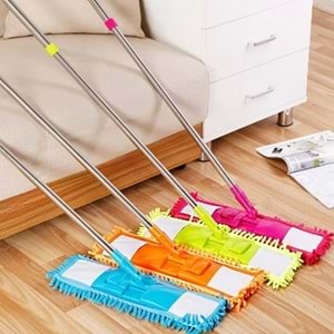 LEVA MAKARNA MOP SET TELEKOPİK RENKLİ 120cm METAL SAPLI (40 x 10 ) ( LV-10328 )