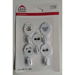 LEVA YAPIŞKANLI ASKI 5 Lİ HANGER LV-2938 ( KARIŞIK DESEN )