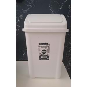MERDEM PLASTİK MIENCA FANTAZİ ÇÖP KOVASI İTMELİ 10 LT 2 NO ( 235mm x 185mm x 365mm )