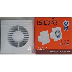 IŞILDAR (ORKİDE ) HAVALANDIRMA FANI / BANYO VE TUVALET ASPİRATÖRÜ 120 LİK