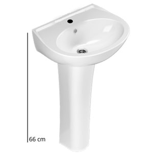 36X45 OVAL LAVABO + KISA KOLON AYAK TURAVİT