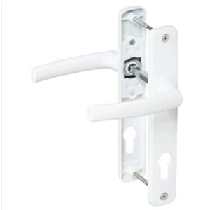 PLASTİK KAPI KOLU BARELLİ 85 EKSEN BEYAZ (ALÜMİNYUM )