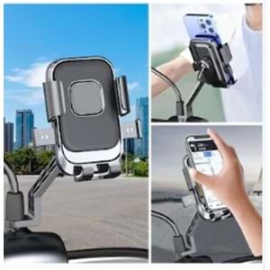 MOTORSİKLET - BİSİKLET TELEFON TUTUCU ( AYNA BAĞLANTILI )