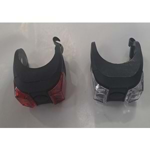 RECTUS PİLLİ BİSİKLET IŞIĞI ÖN ARKA ÇAKAR LEDLİ ( KIRMIZI -BEYAZ )