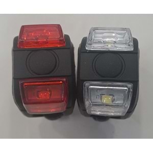 RECTUS PİLLİ BİSİKLET IŞIĞI ÖN ARKA ÇAKAR LEDLİ ( KIRMIZI -BEYAZ )