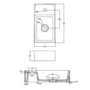 SMART LAVABO 22X41 cm TURAVİT MAT SİYAH
